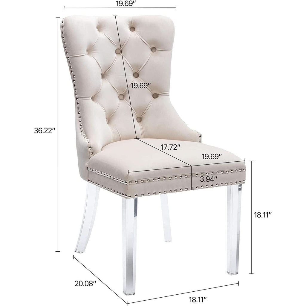 Vivienne Velvet Tufted Dining Chairs – Set of 4