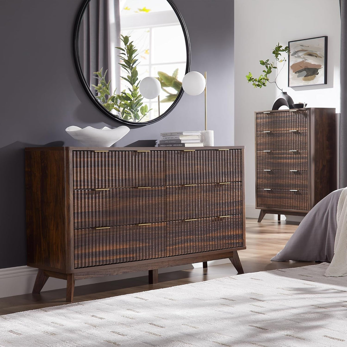Fluted Six-Drawer Dresser