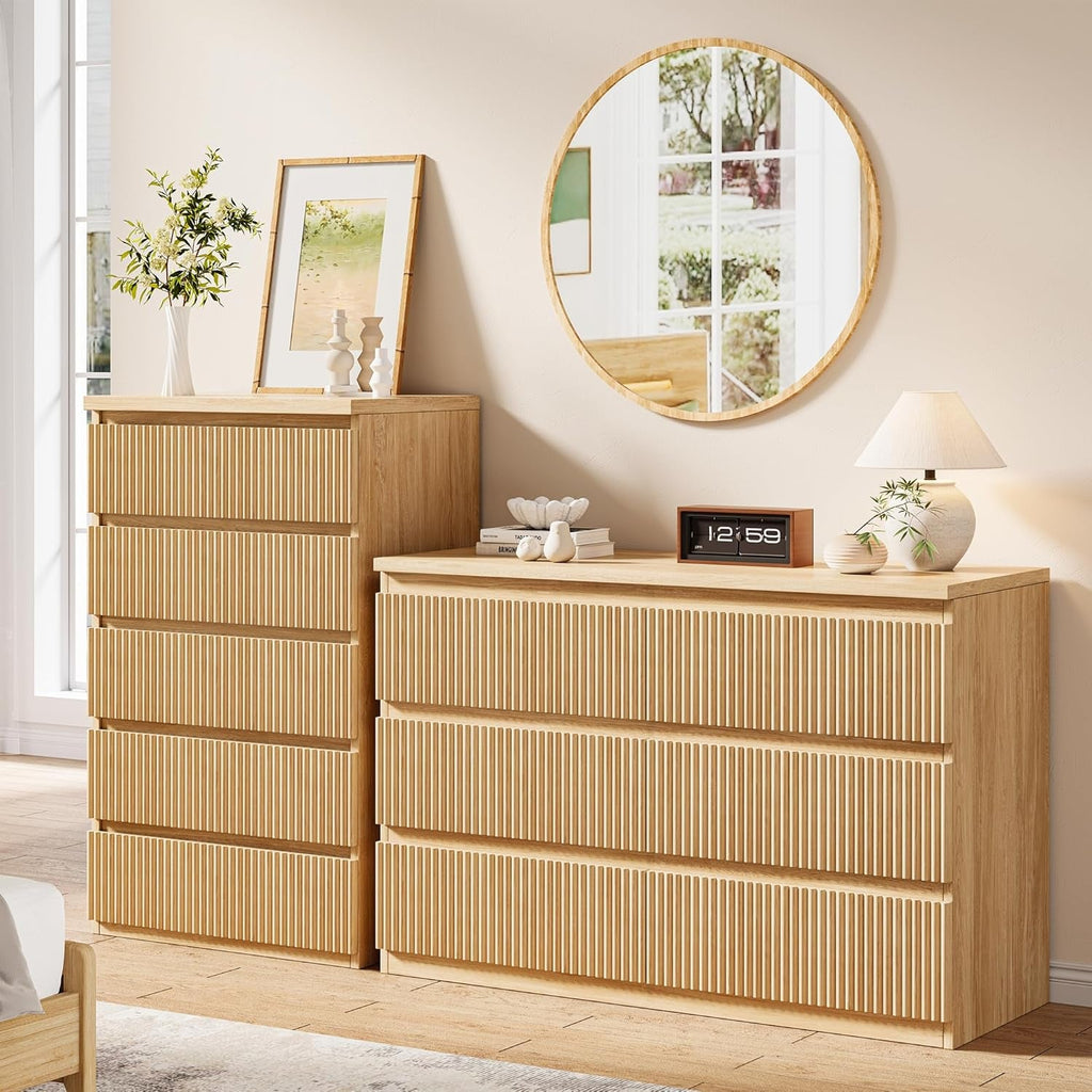 Fluted Five-Drawer Chest