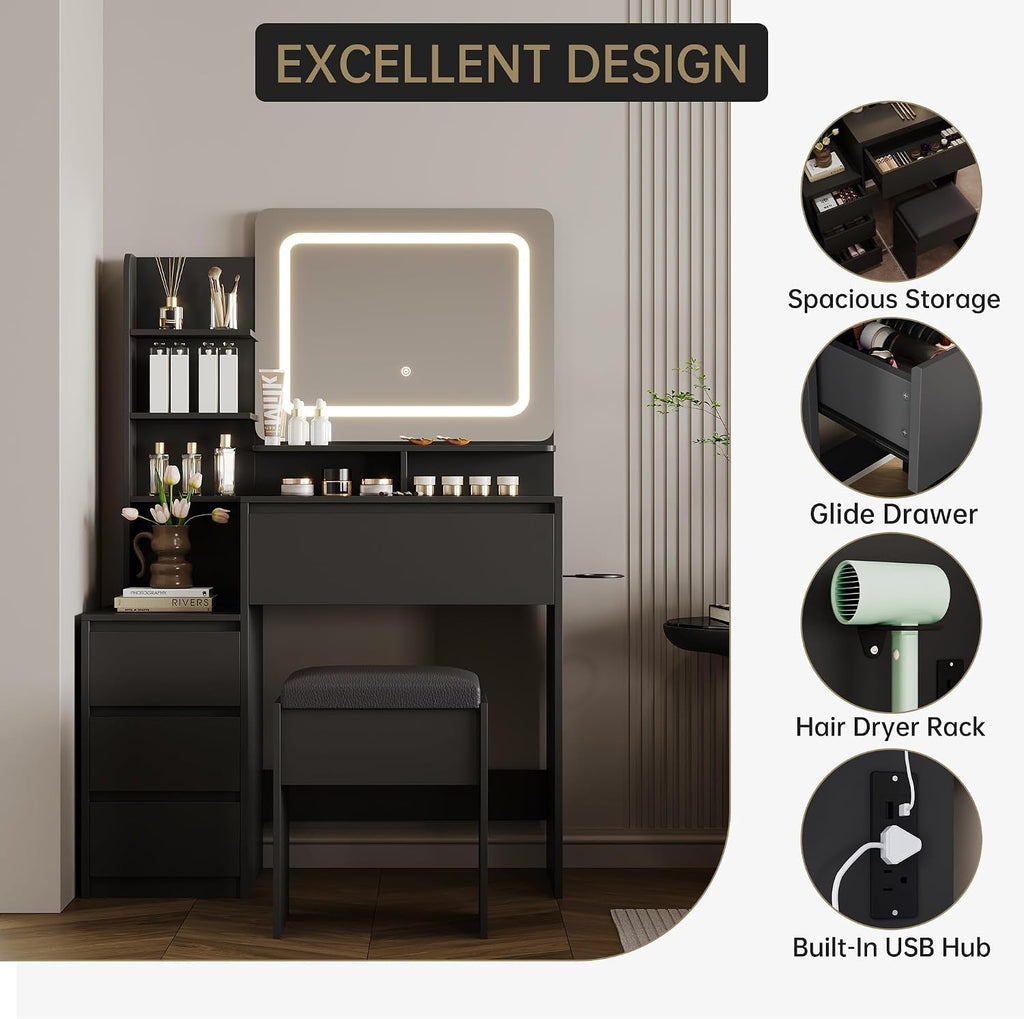 Aveline Illuminated Vanity Desk