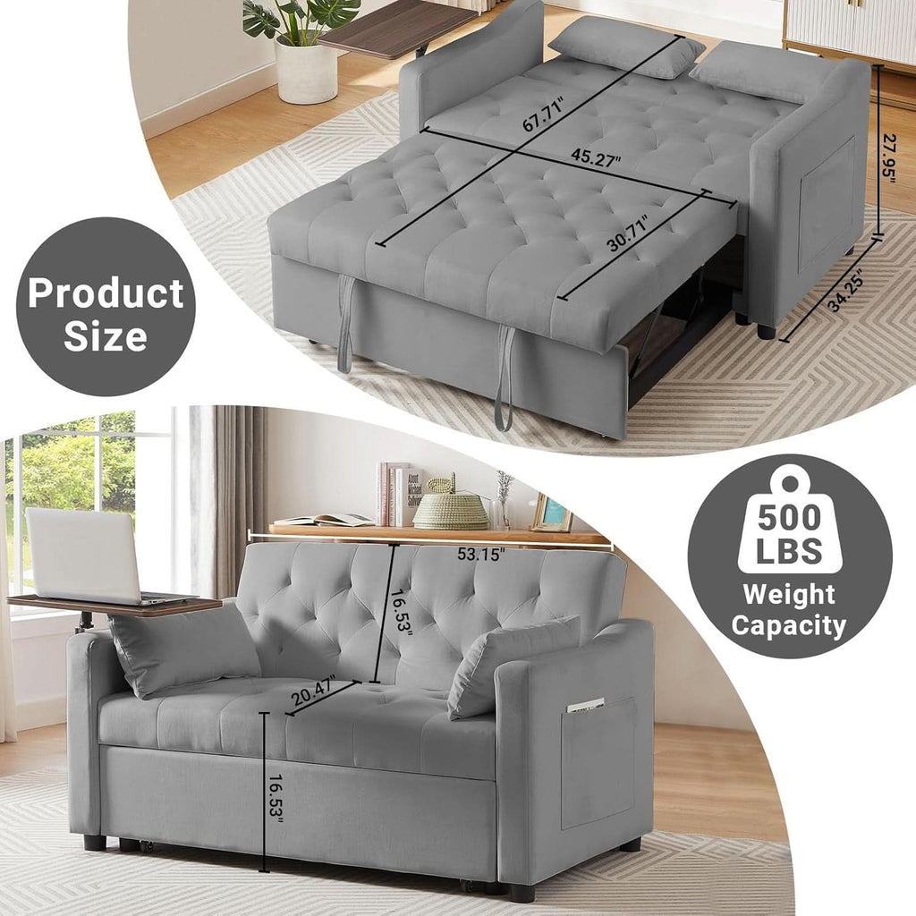 Sable Convertible Sleeper Loveseat