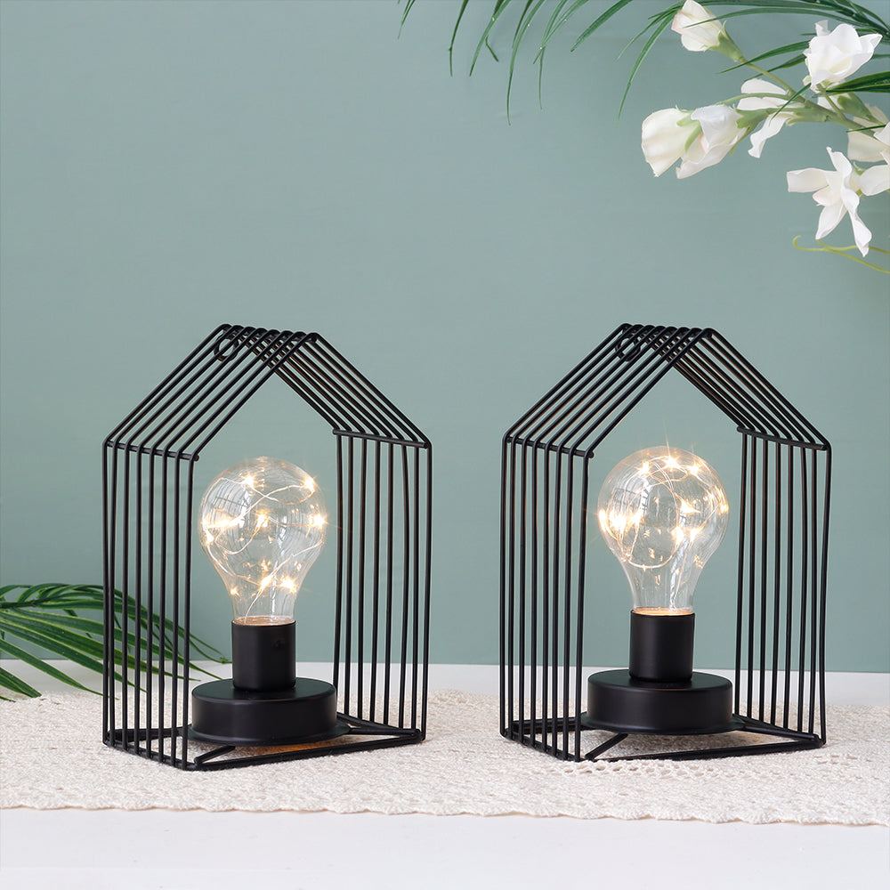 House Frame Accent Lamps — Set of 2