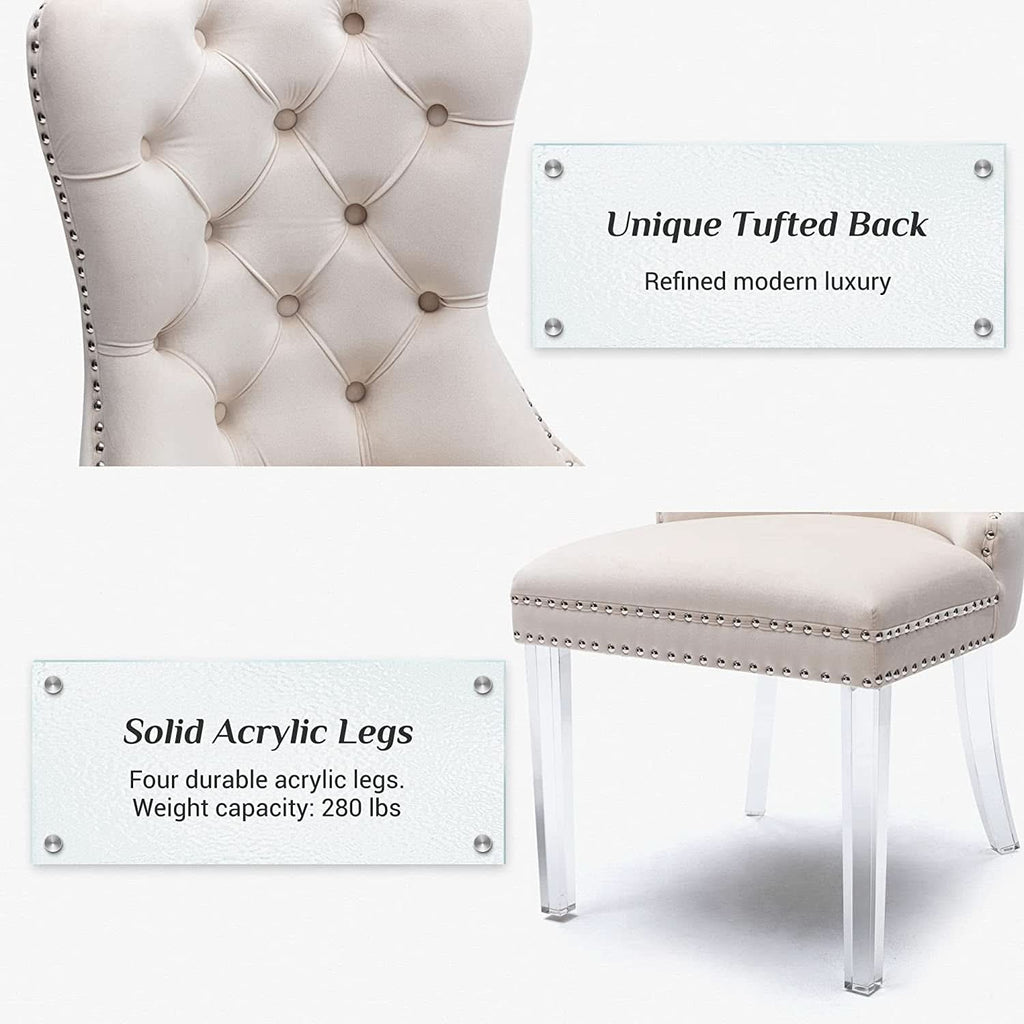 Vivienne Velvet Tufted Dining Chairs – Set of 4