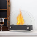 Round Glass Tabletop Fireplace