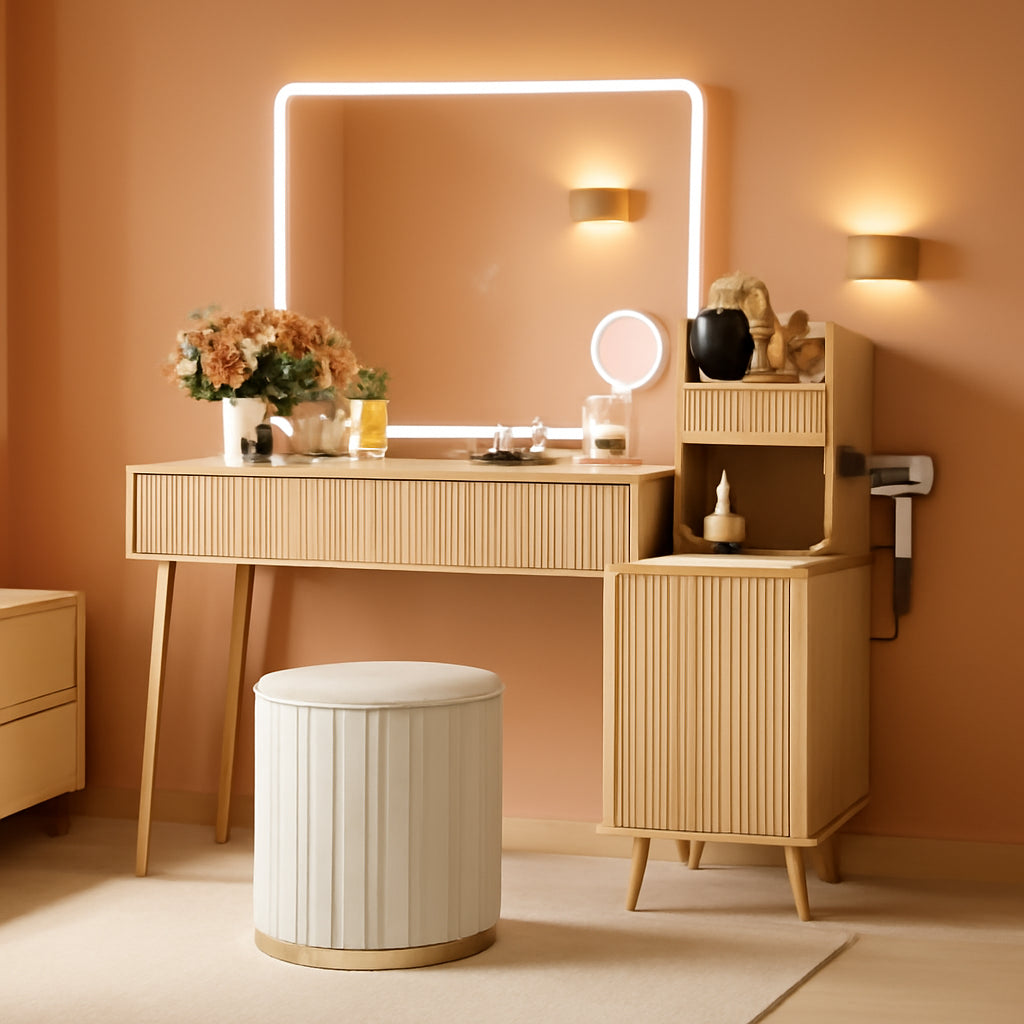 Celeste Vanity Desk with Magnifying Mirror