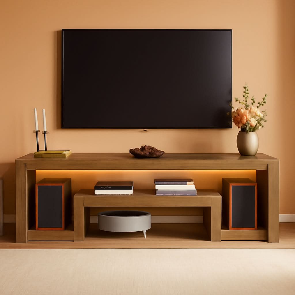 Rustic Walnut TV Console
