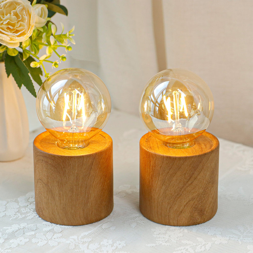 Woodgrain Globe Accent Lamps