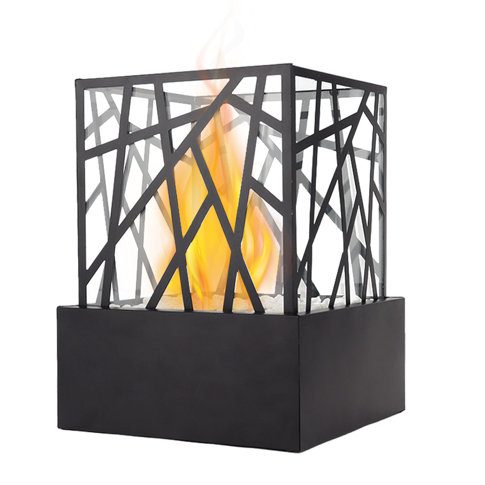 Geometric Lantern Tabletop Fireplace