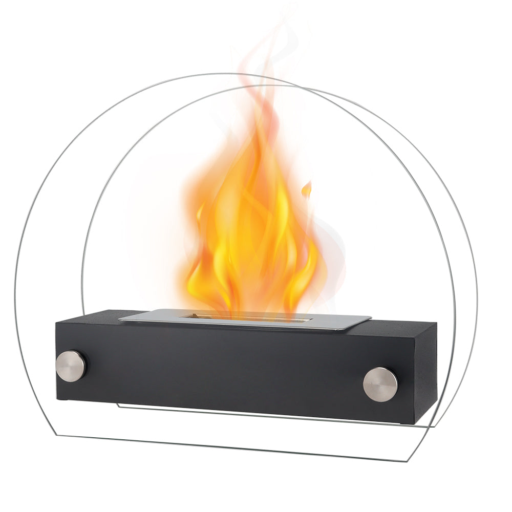 Round Glass Tabletop Fireplace