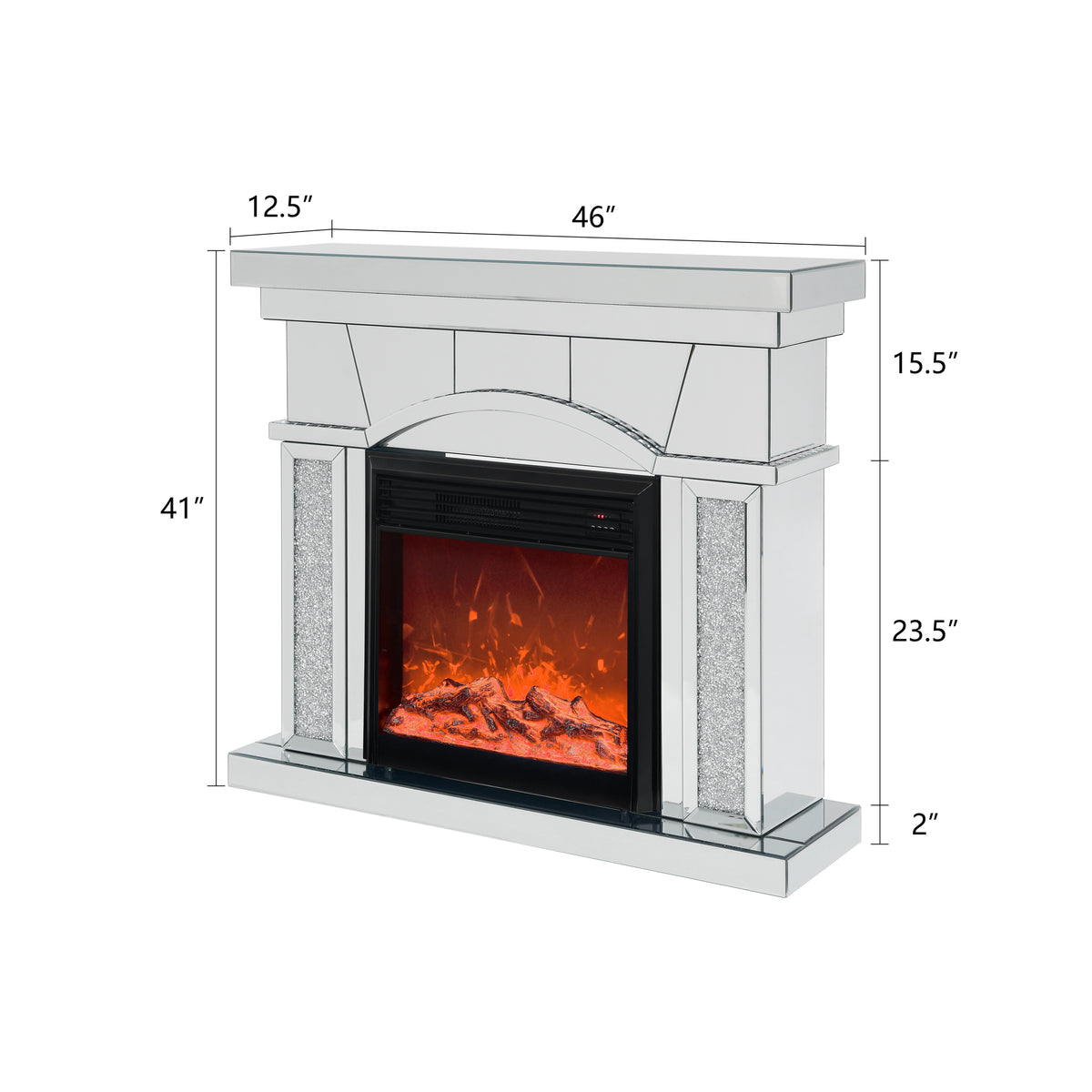 Mirrored Glam Fireplace Mantel