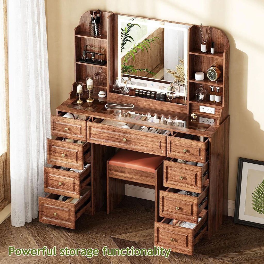 Rosalie Three-Piece Makeup Vanity Desk