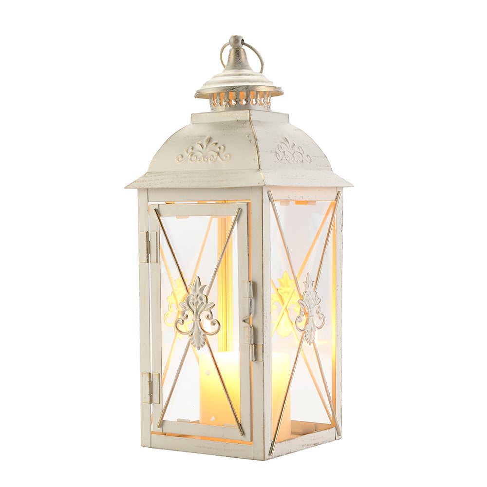 Ivory Scrollwork Candle Lantern