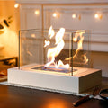 Four-Sided Glass Tabletop Fireplace