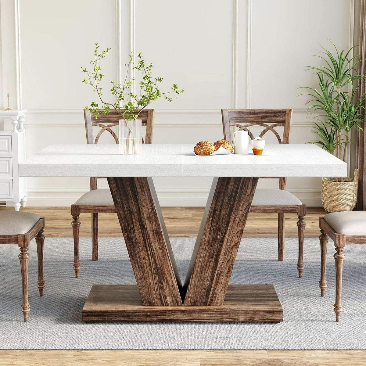 Solenne White Dining Table