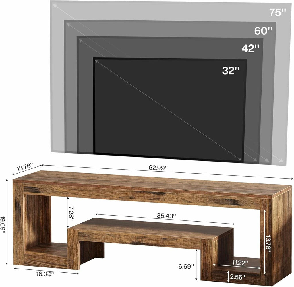 Rustic Walnut TV Console