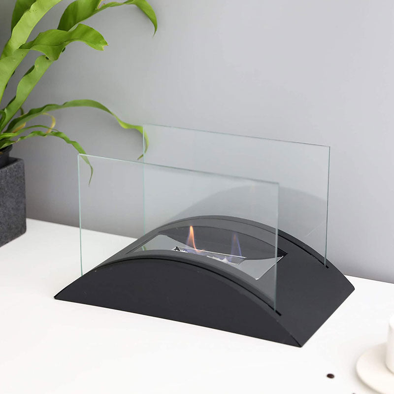 Rectangular Glass Tabletop Fireplace