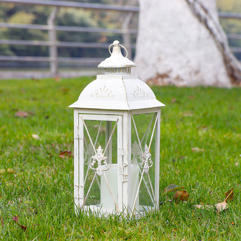 Ivory Scrollwork Candle Lantern