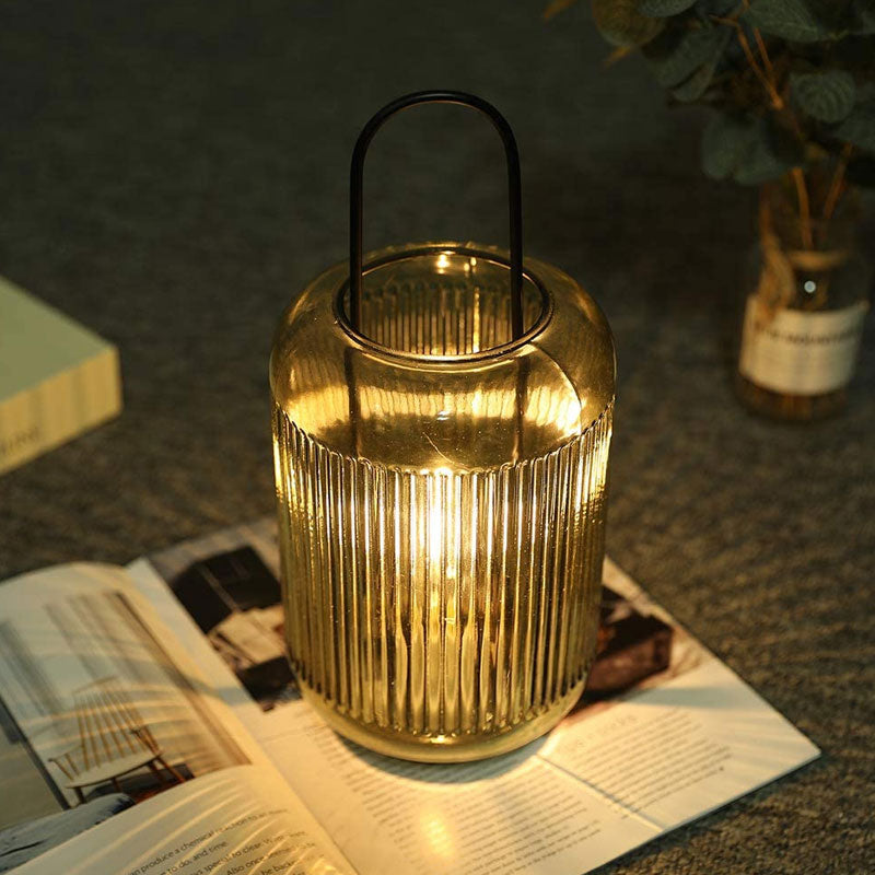 Ribbed Glass Lantern
