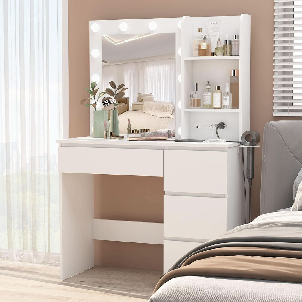 Marielle Vanity Desk with Pearl Handles