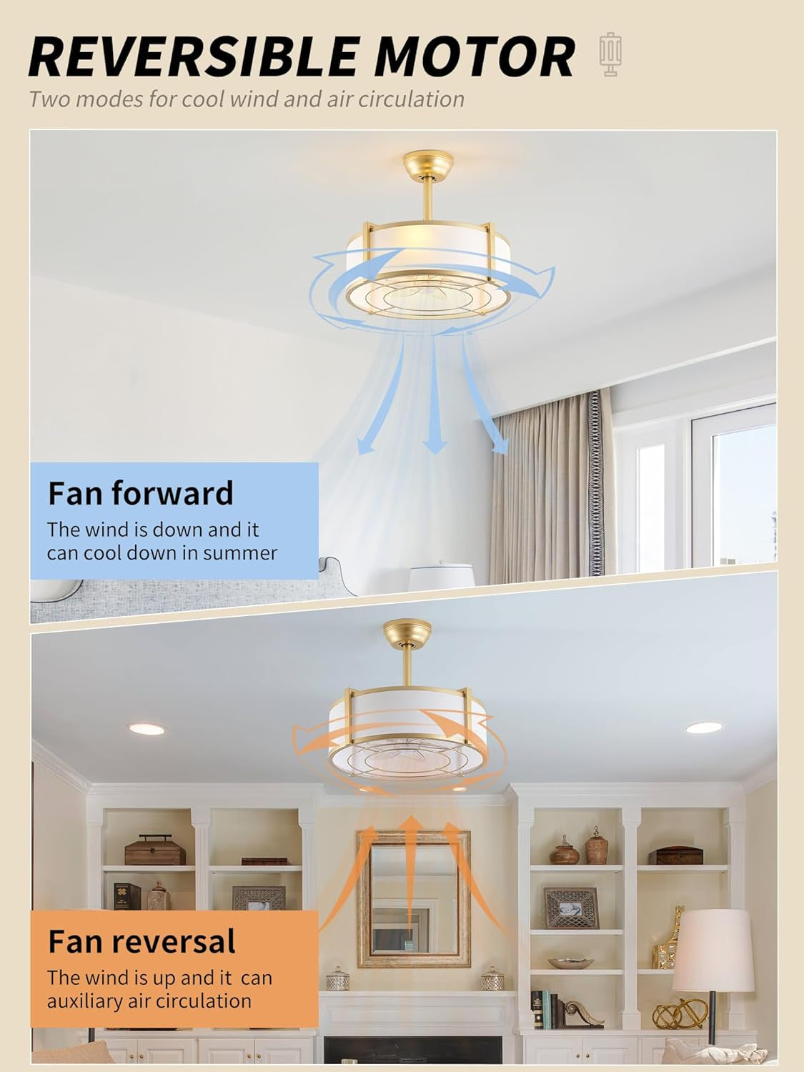 Gold Crystal Ceiling Fan