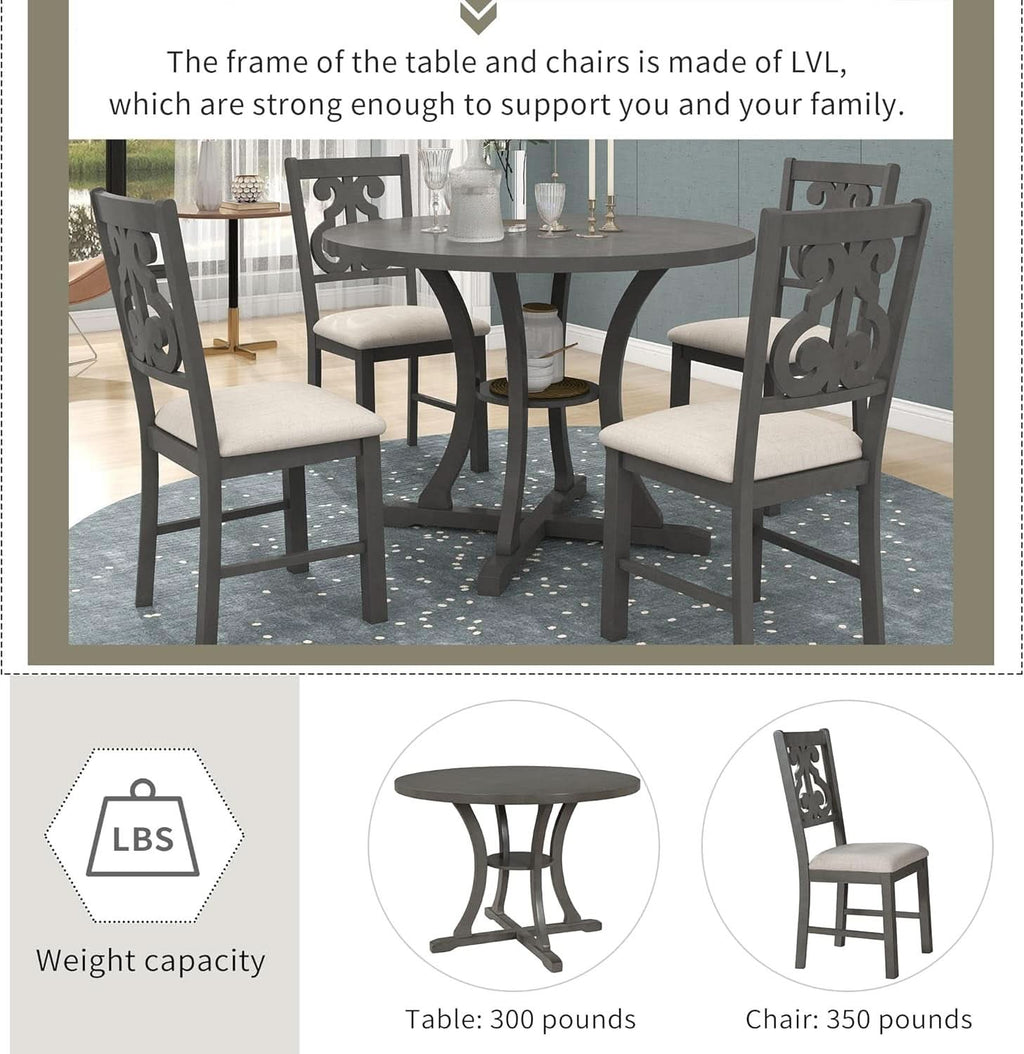 Avignon 5-Piece Round Dining Set