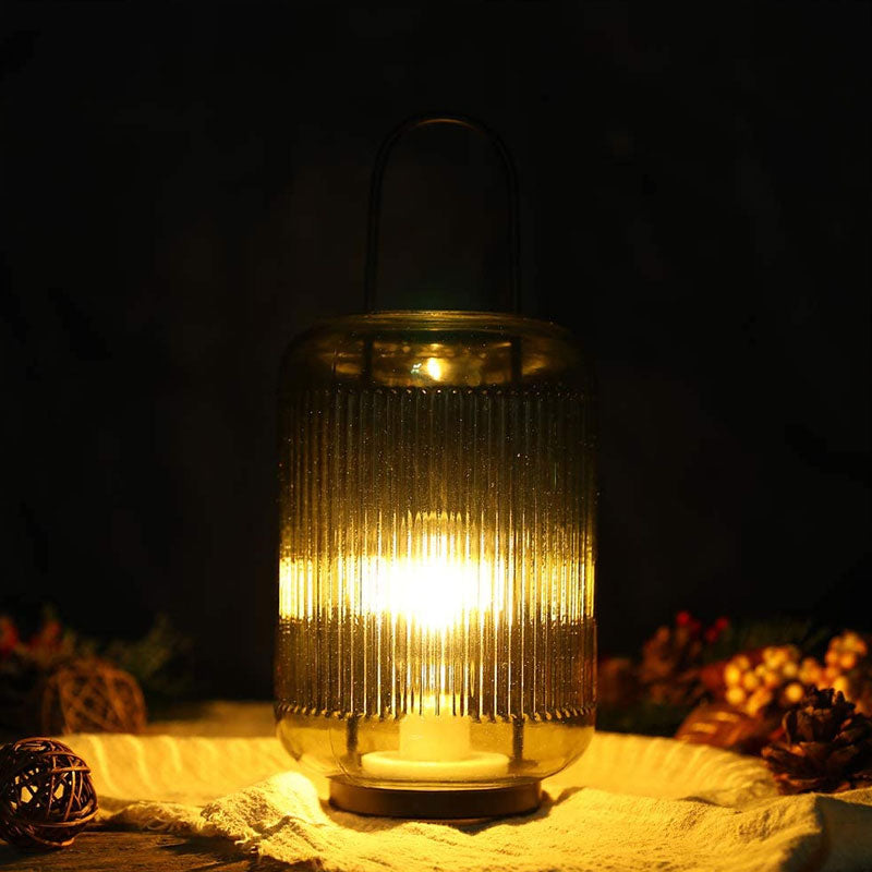 Ribbed Glass Lantern