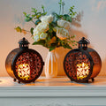 Round Filigree Candle Lanterns — Set of 2