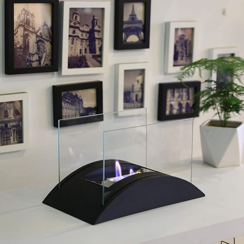 Rectangular Glass Tabletop Fireplace