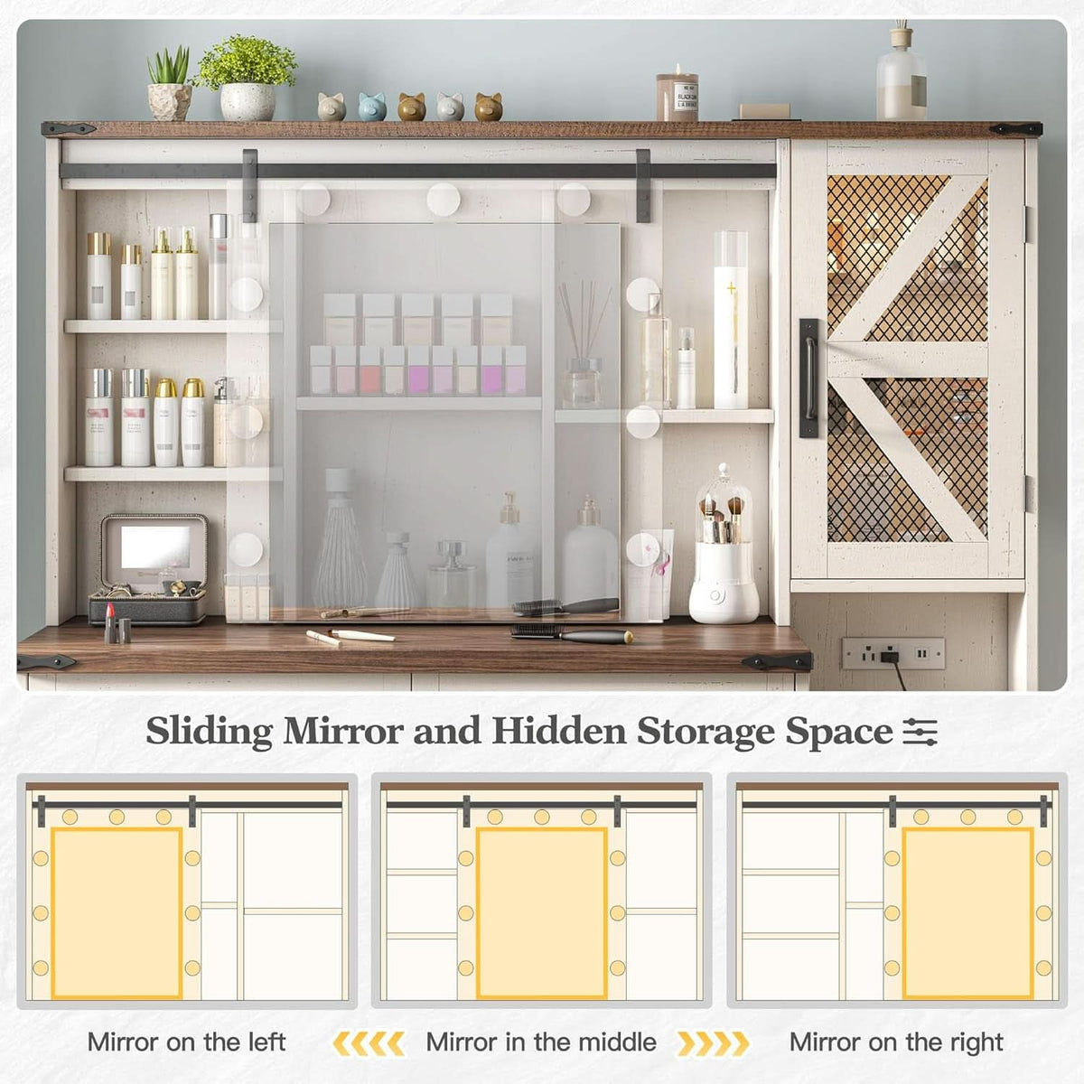 Evelina Makeup Vanity Desk with Storage
