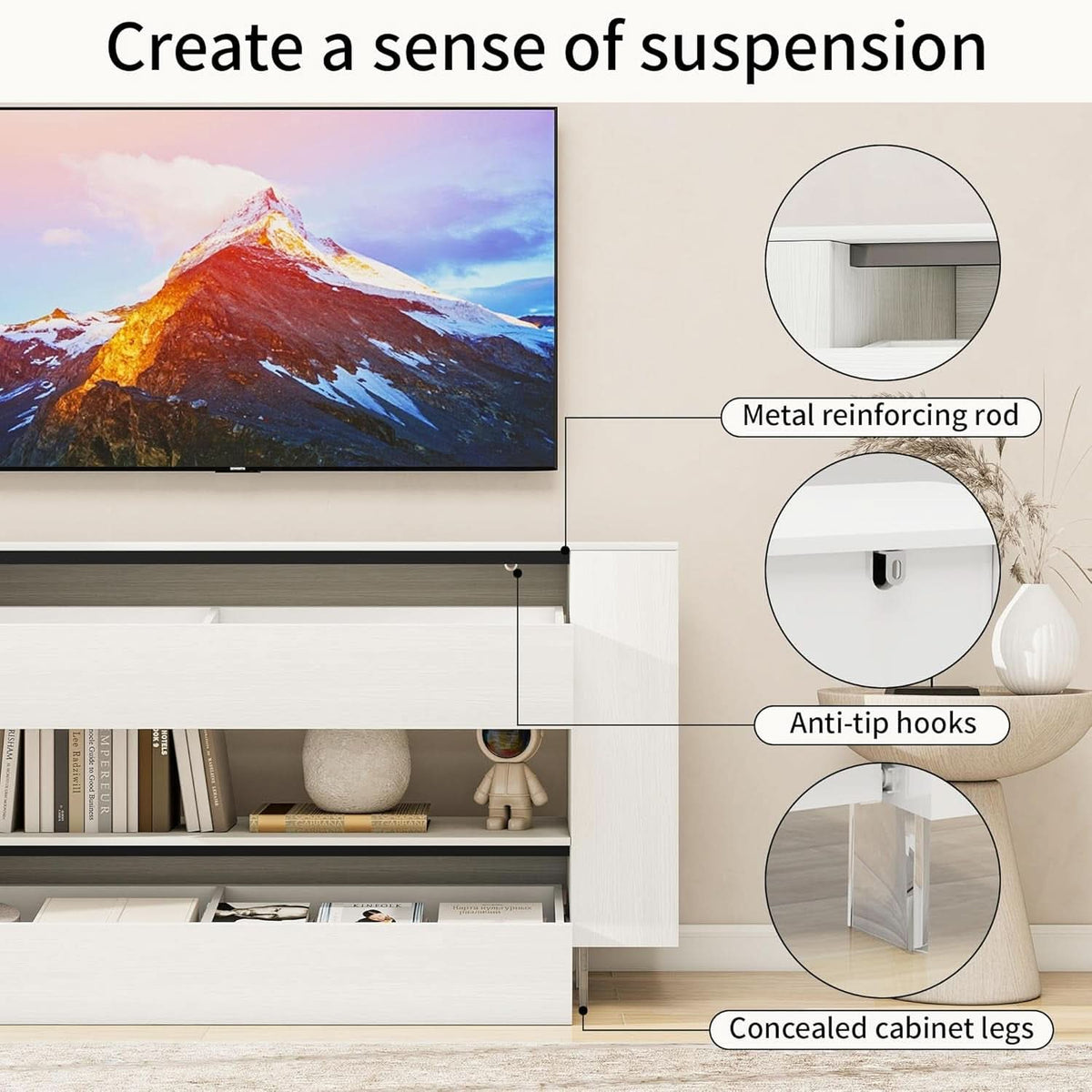 White Modern TV Console