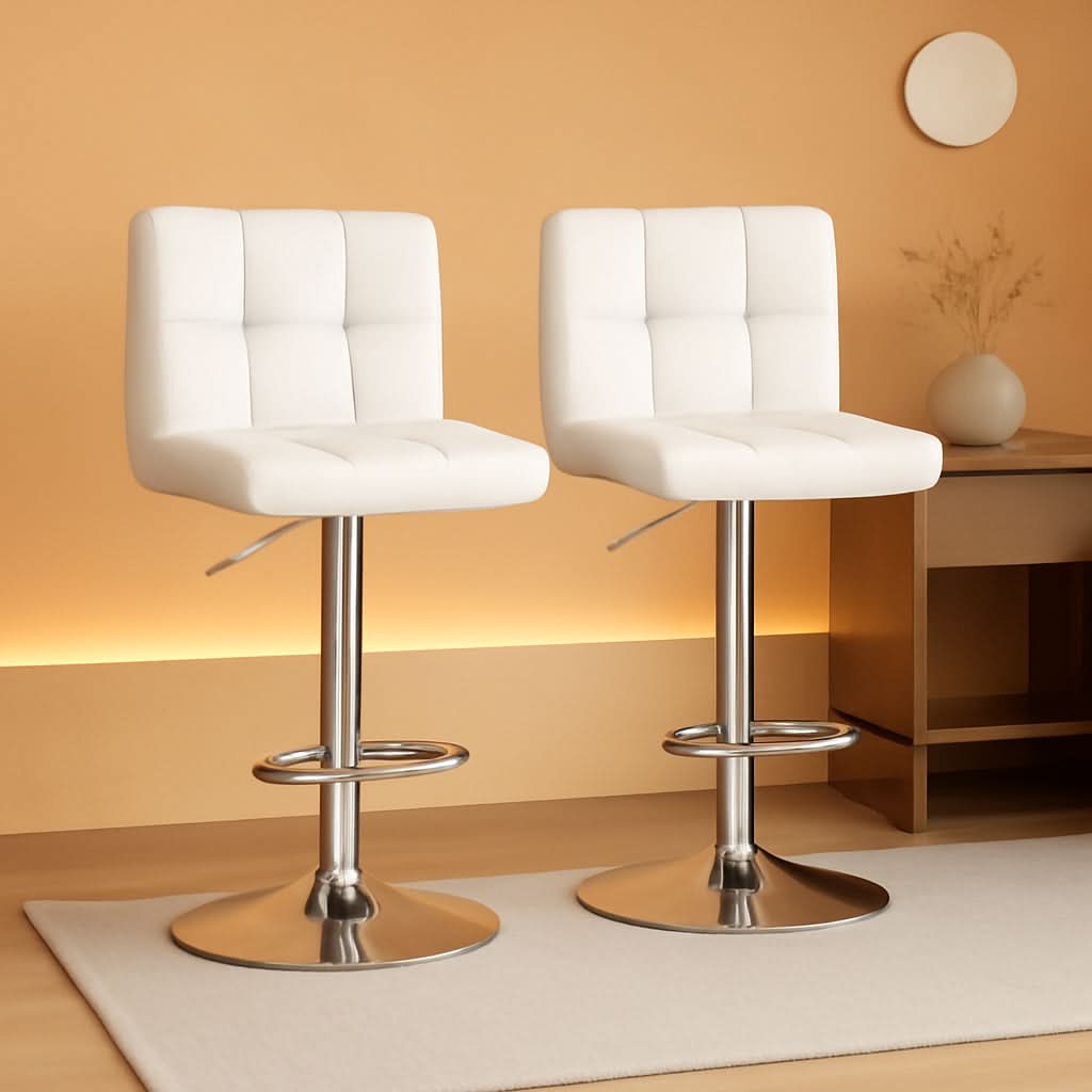 Celeste Channel Swivel Bar Stools, Set of 2