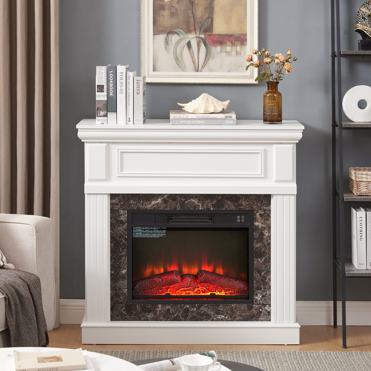 White Traditional Fireplace Mantel