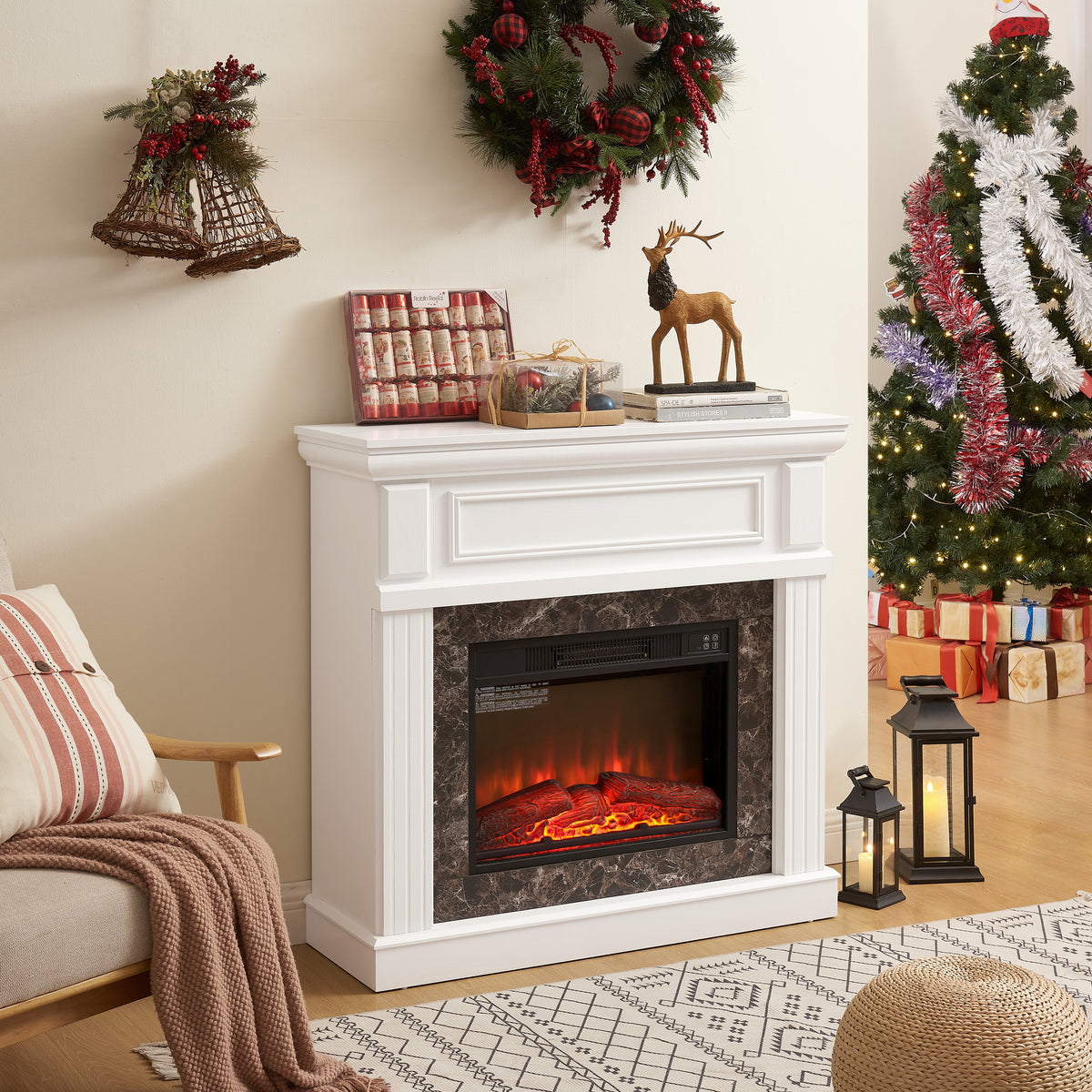 White Traditional Fireplace Mantel