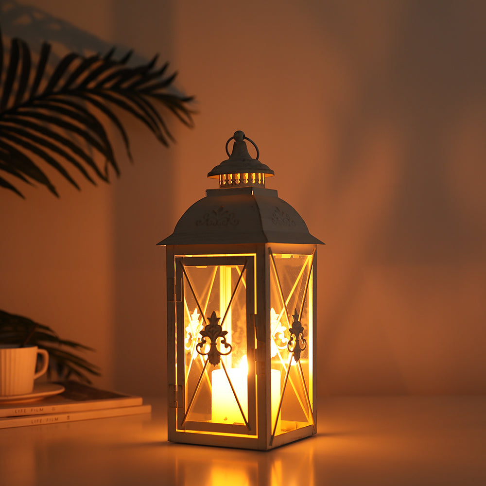 Ivory Scrollwork Candle Lantern