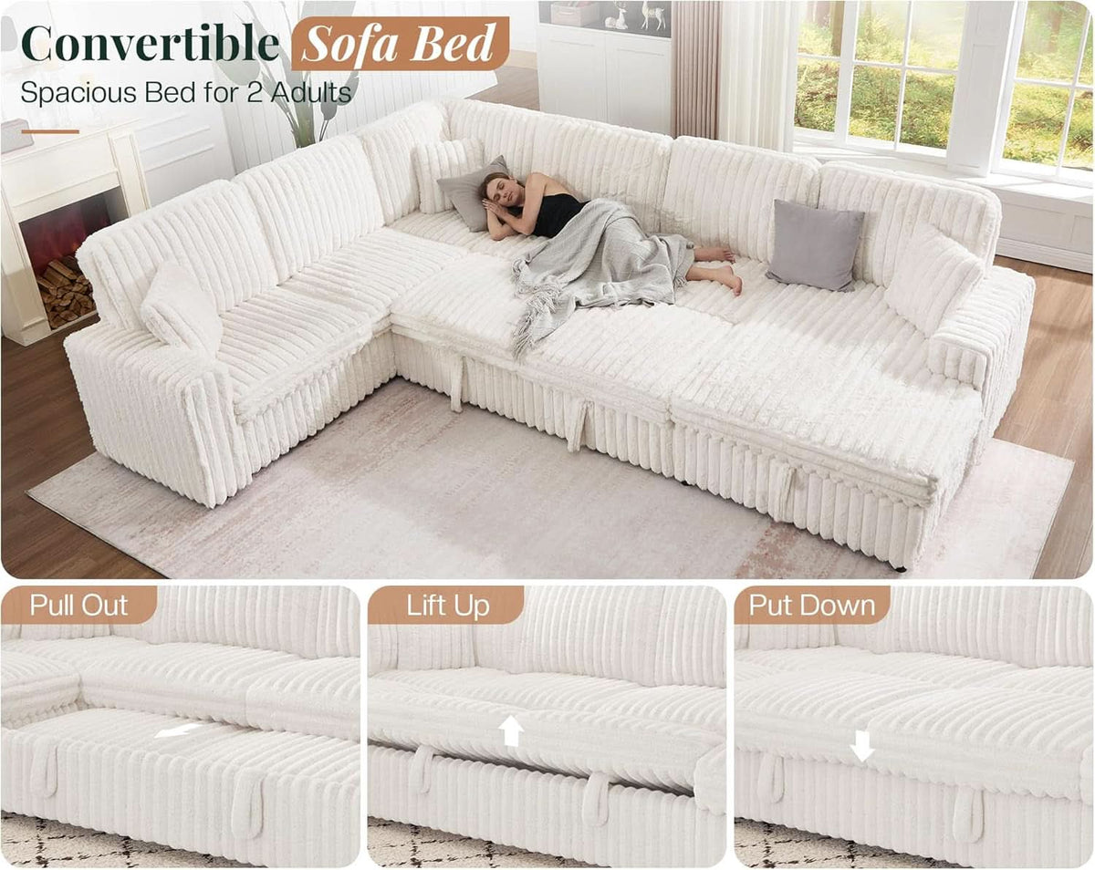 Alora Faux Fur Sleeper Sectional