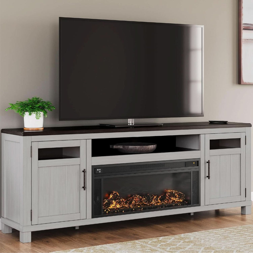 Light Gray Fireplace TV Console