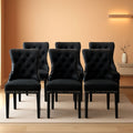 Noir Velvet Dining Chairs – Set of 6