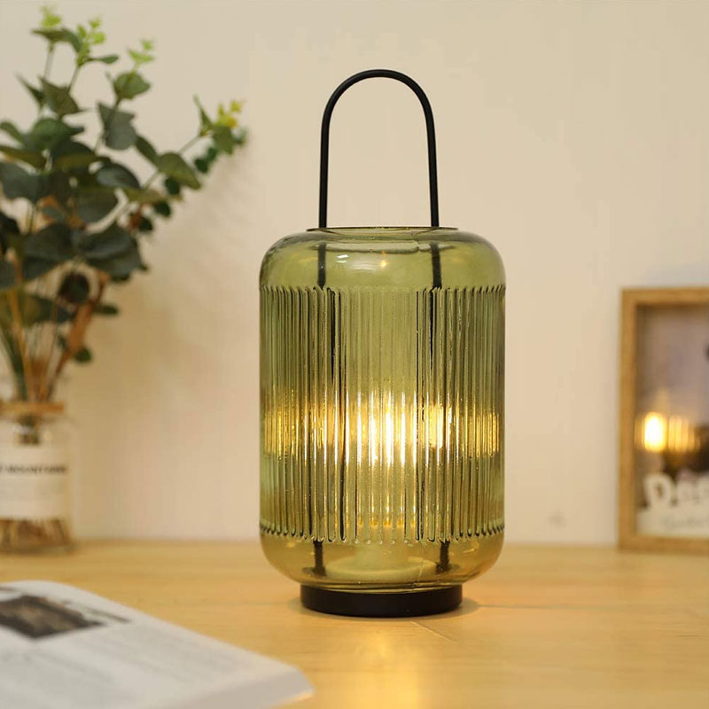 Ribbed Glass Lantern