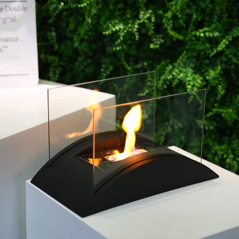 Rectangular Glass Tabletop Fireplace