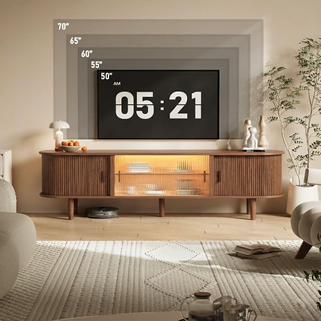 Walnut LED TV Console