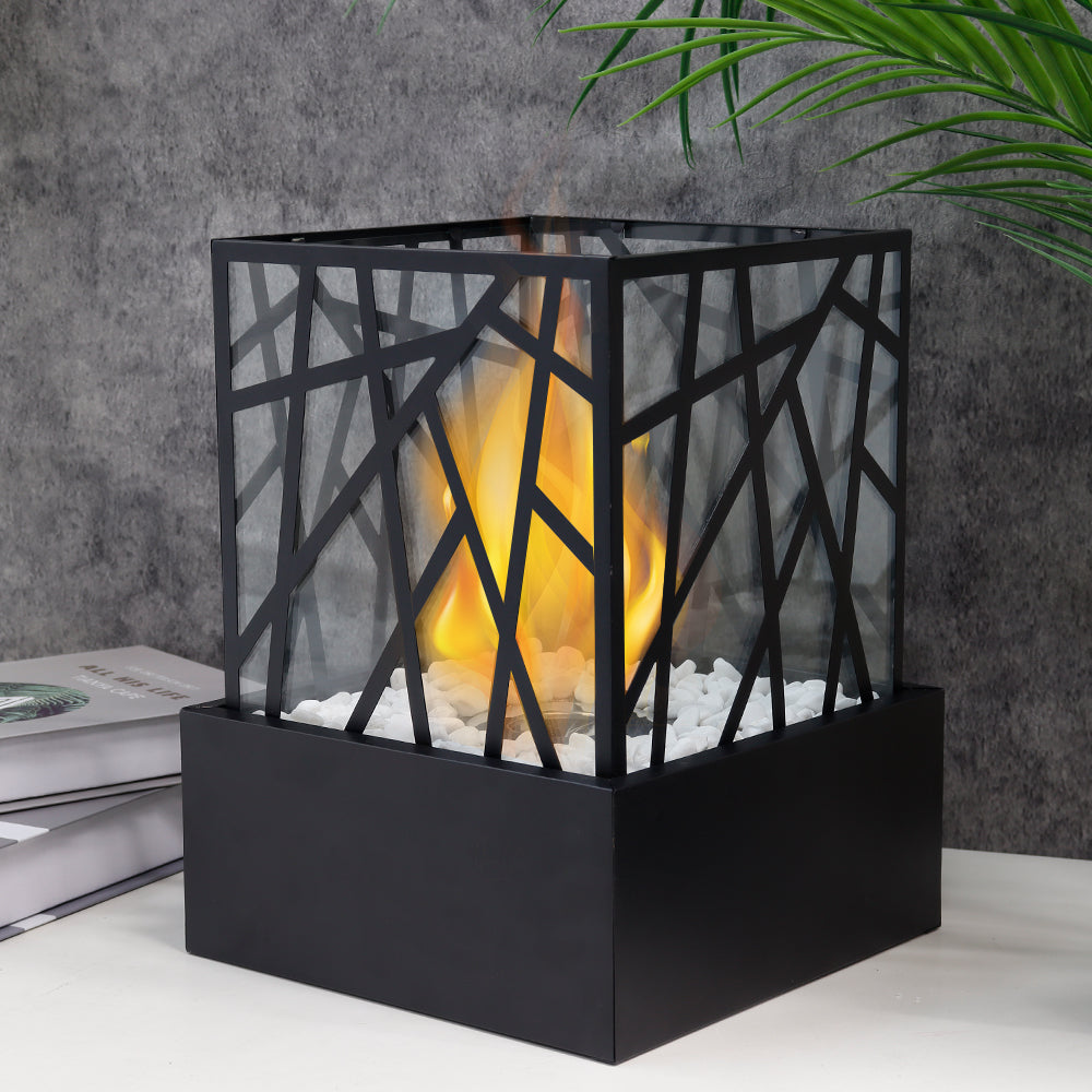 Geometric Lantern Tabletop Fireplace