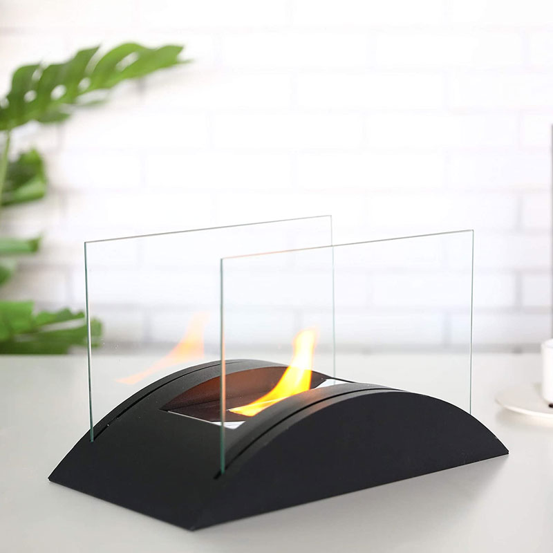 Rectangular Glass Tabletop Fireplace