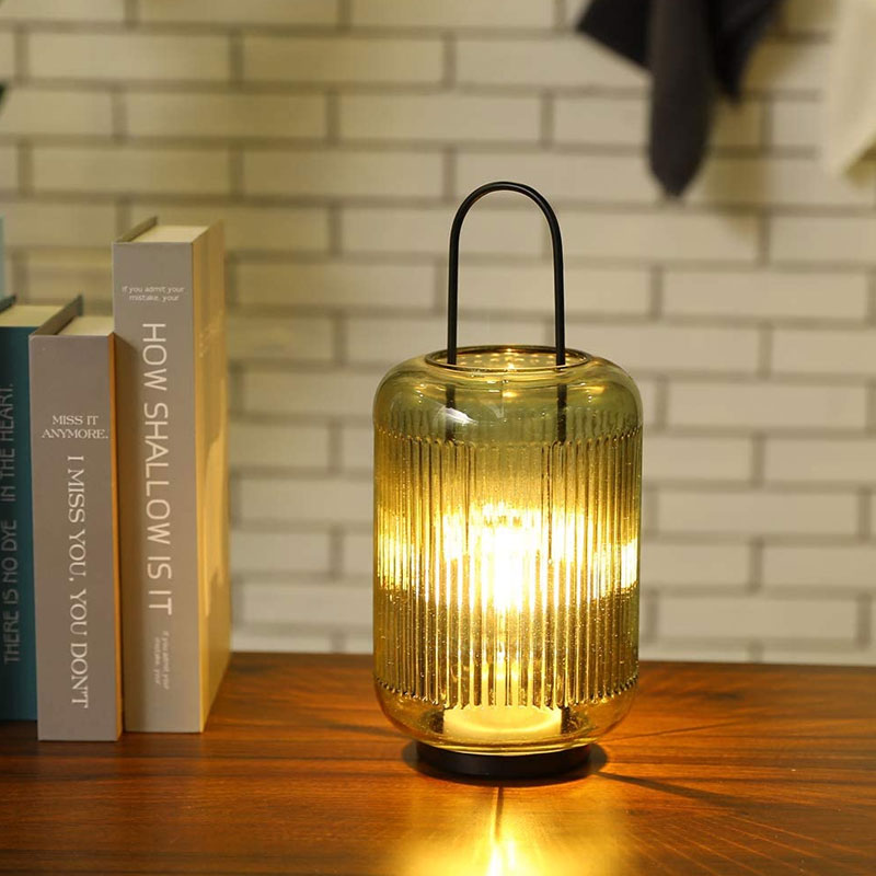 Ribbed Glass Lantern