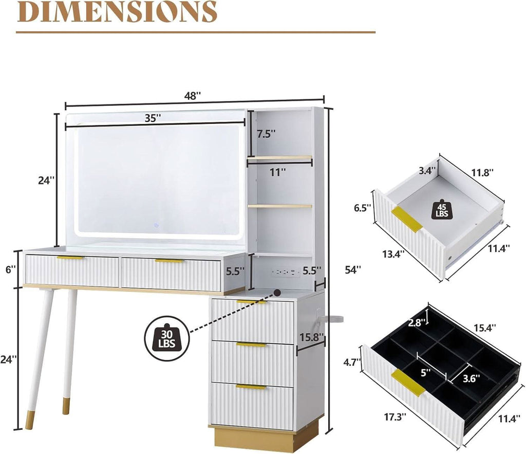 Lucienne Illuminated Vanity Desk