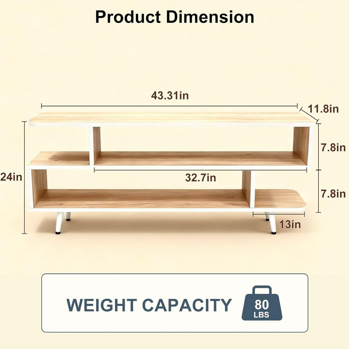 Walnut Open-Shelf TV Console