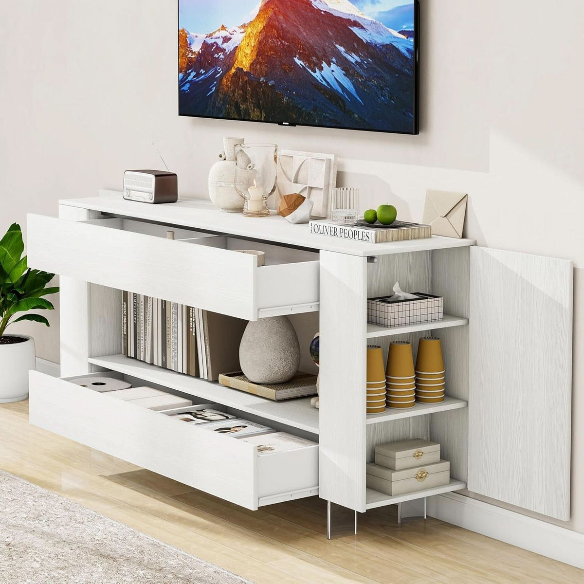 White Modern TV Console
