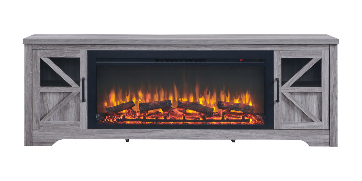 Gray Fireplace TV Console