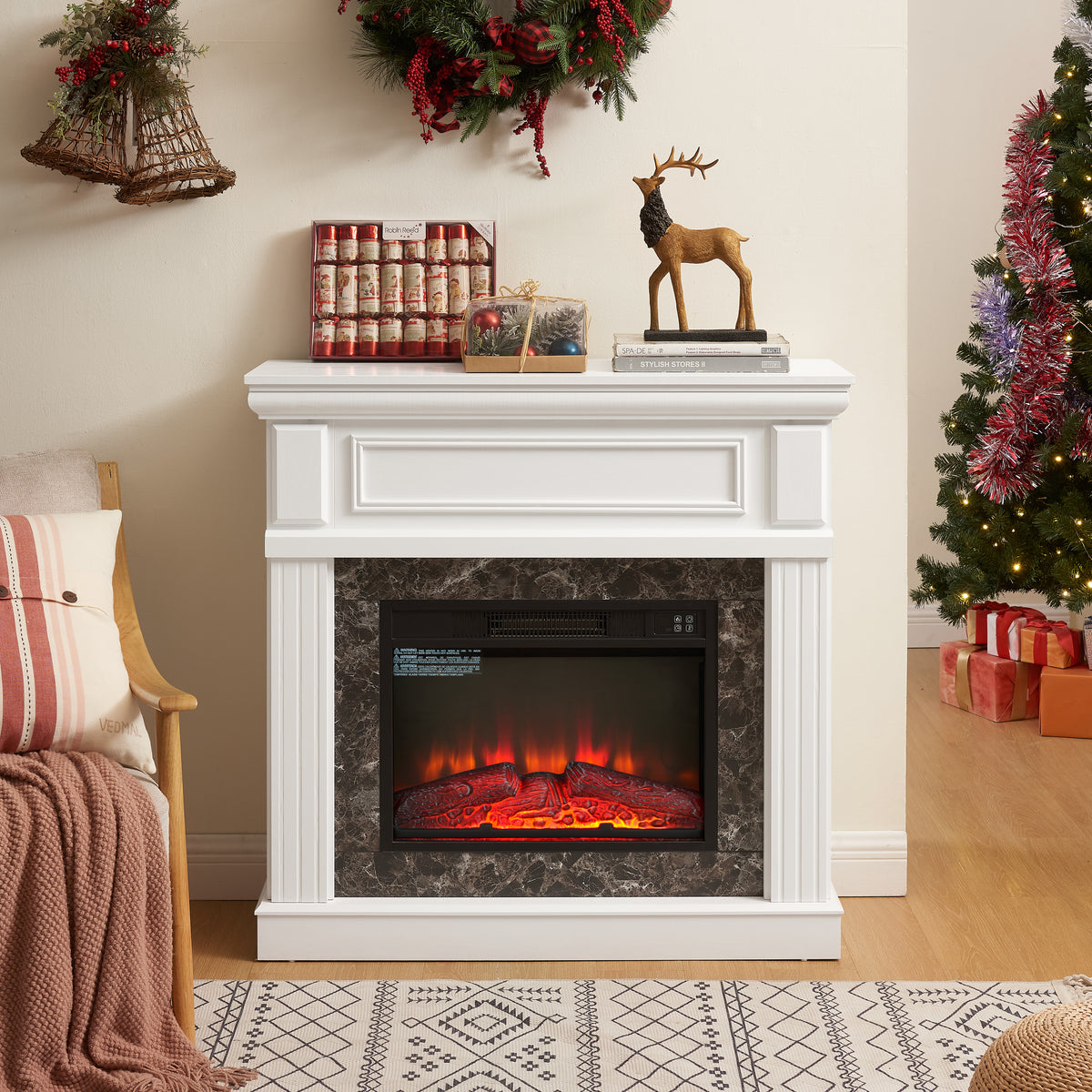 White Traditional Fireplace Mantel