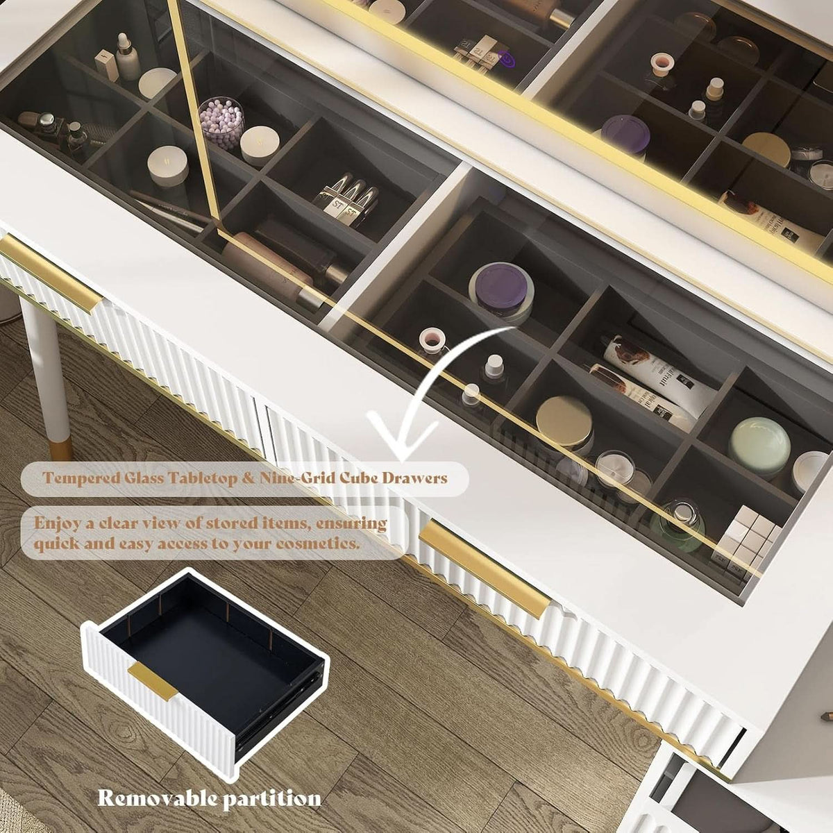 Lucienne Illuminated Vanity Desk