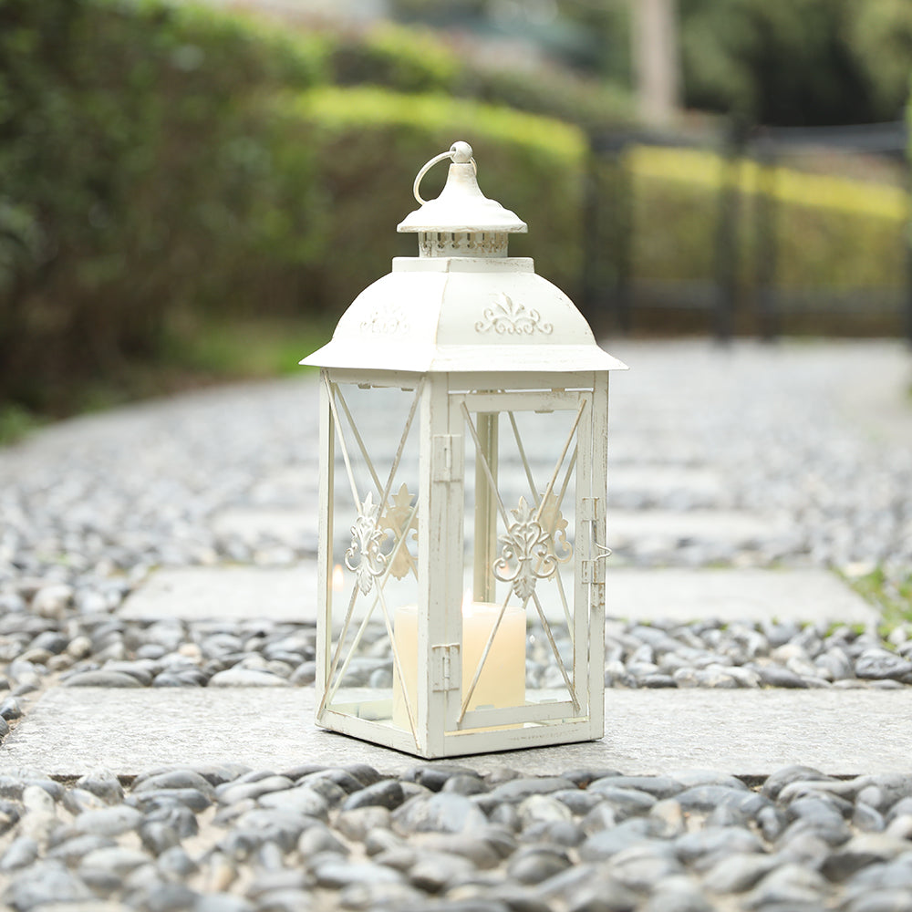Ivory Scrollwork Candle Lantern